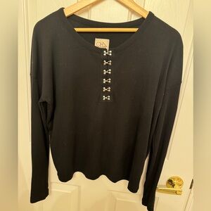 Chaser Black Ribbed Top size XS